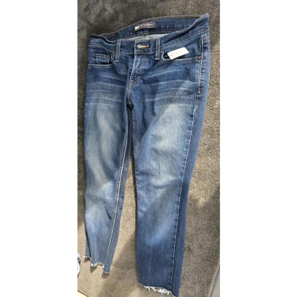 Levis 524 Too Superlow Womens Blue Denim Jeans 27 X 32